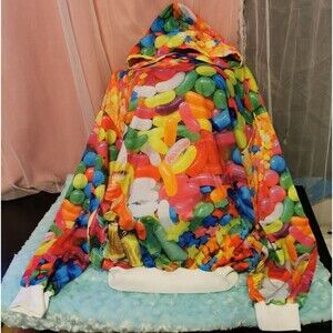 Rainbow Candy Hoodie Size Small ACDC Rag Medium Decora Bright Streetwear Party